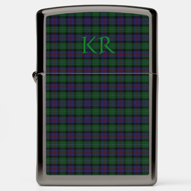 Argyll District Tartan with monogram / initials Zippo Lighter (Front)