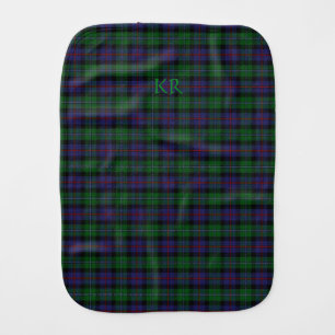 Argyll District Tartan with monogram / name Baby Burp Cloth