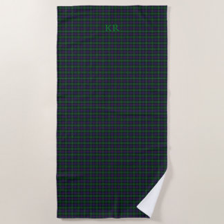 Argyll District Tartan with monogram / name Beach Towel