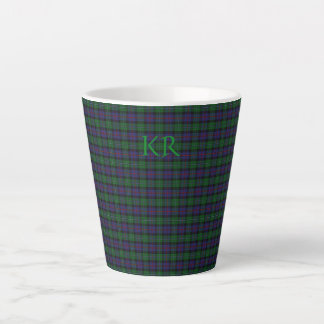 Argyll District Tartan with monogram / name Latte Mug