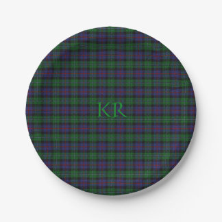 Argyll District Tartan with monogram / name Paper Plates