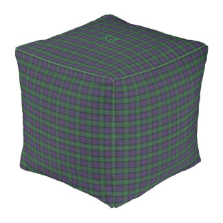 Argyll District Tartan with monogram / name Pouf