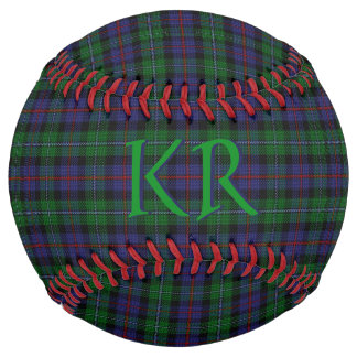 Argyll District Tartan with monogram / name Softball