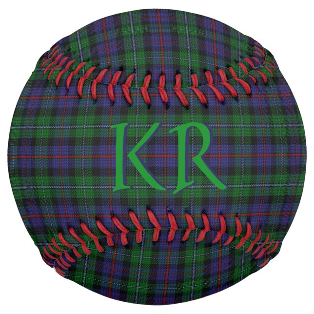Argyll District Tartan with monogram / name Softball (Front)