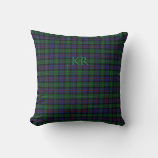 Argyll District Tartan with monogram / name Throw Pillow