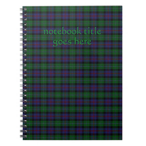 Argyll District Tartan with title Notebook