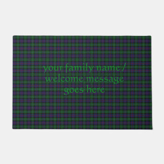 Argyll District Tartan with welcome message Doormat