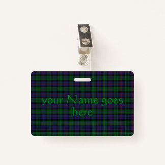 Argyll District Tartan with your name Badge
