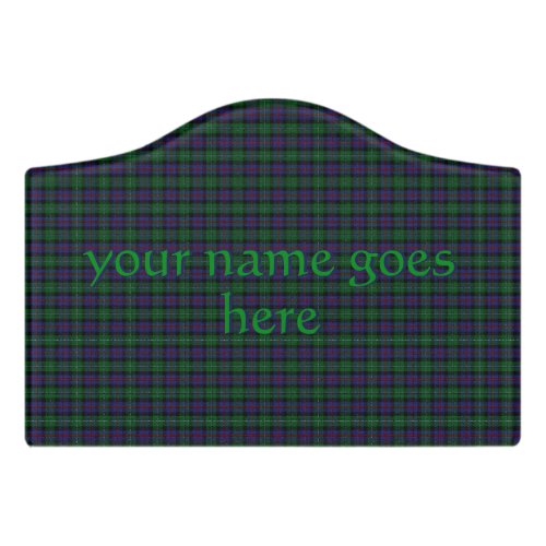 Argyll District Tartan with your name on Door Sign