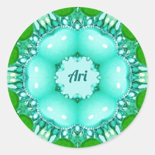 ARI  Bright Abstract Fractal Pattern   Classic Round Sticker