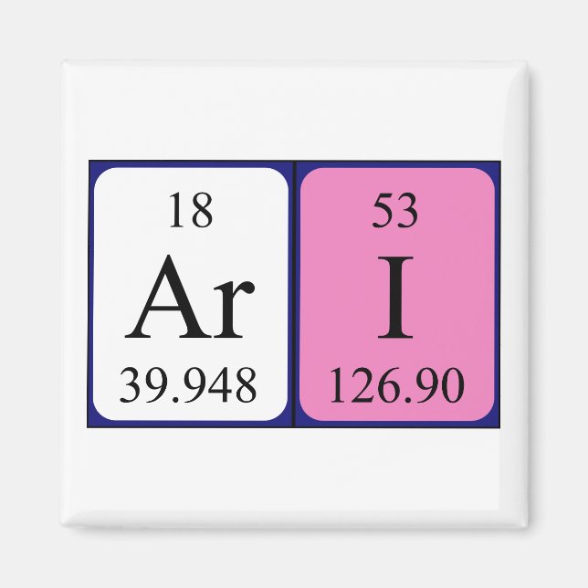 Ari periodic table name magnet (Front)