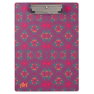 ARI ~ Pink, Purple, Yellow and Gray design Clipboard