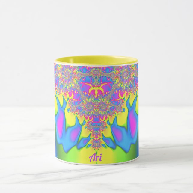 ARI ~ Zany 3D Fractal ~ Pretty Mulitcoloured Mug (Center)