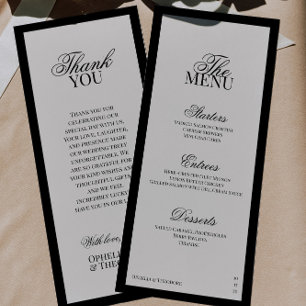 Aria   Black and Beige Minimal Classic Wedding  Menu