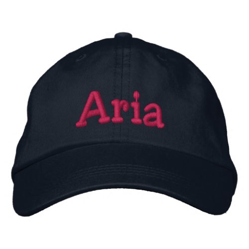 Aria Embroidered Baseball Cap Navy Hot Pink