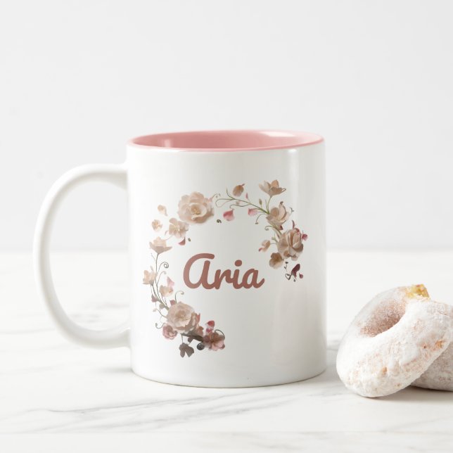 Aria Floral Mug (With Donut)