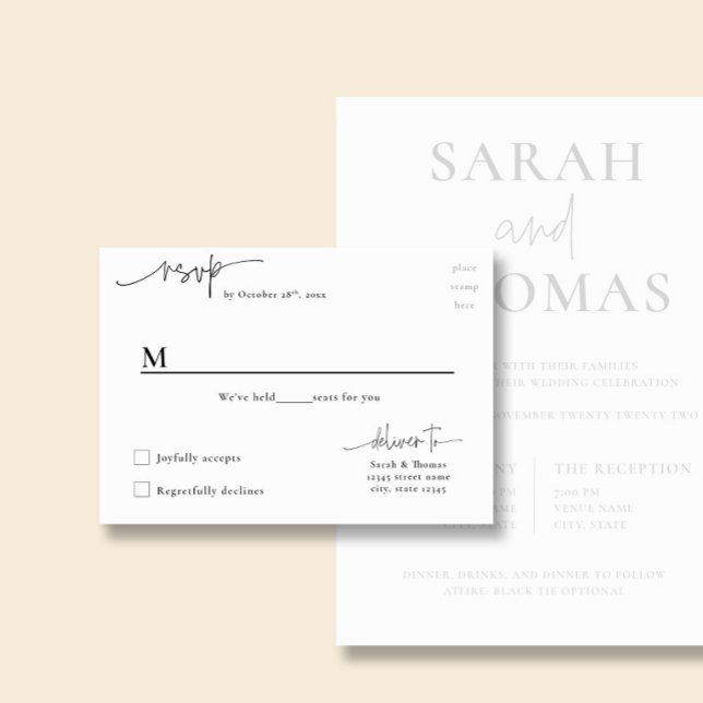 ARIA Minimalist RSVP Postcard for Wedding & Events (Creator Uploaded)