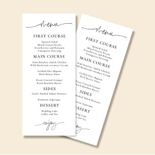 ARIA Minimalist Wedding Reception Menu Card