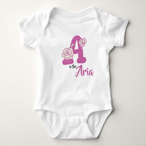 Aria Name Baby Outfit Letter A Romper Floral