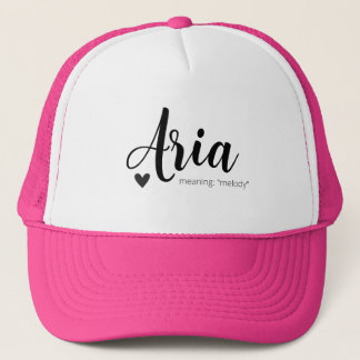 Aria Name Meaning Custom Hat Cap Girl Clothing