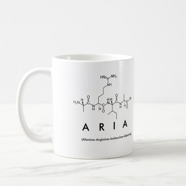 Aria peptide name mug (Left)