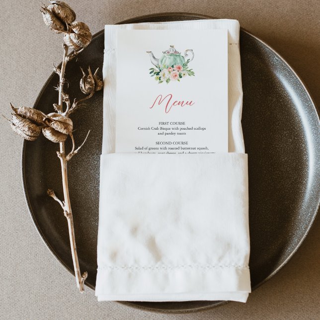 ARIA Tea Party Dinner Menu Card (Creator Uploaded)