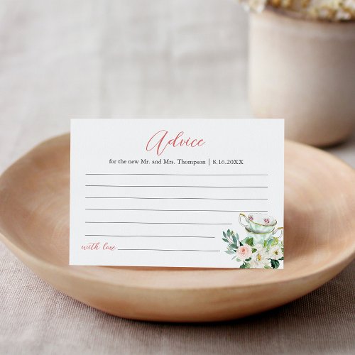 ARIA Tea Party Wedding Advice Card