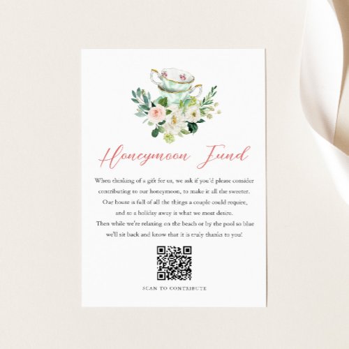 ARIA Tea Party Wedding Honeymoon Fund Wish Enclosure Card