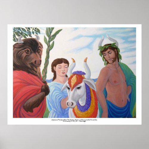 Ariadne and The Sacred Bulls _ poster print