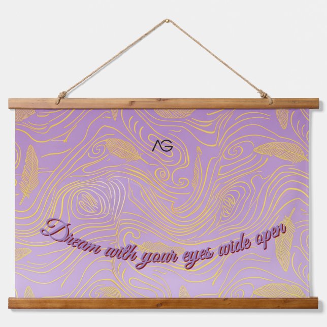 AriaGrace Lavender Gold Ethnic LatticePattern Vol3 Hanging Tapestry (Front)