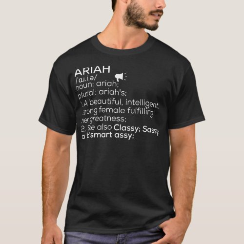 Ariah Name Ariah Definition Ariah Female Name Aria T_Shirt