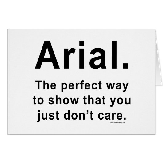 Arial Font Humor Mug Cards (Front Horizontal)