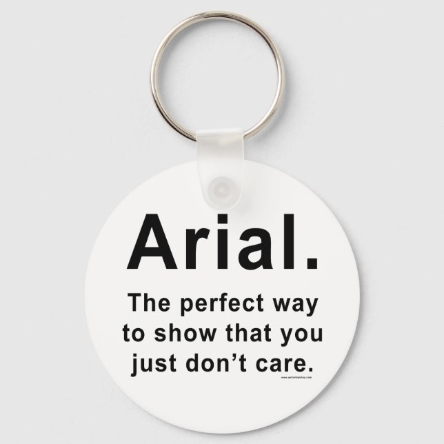 Arial Font Humor Mug Keychain (Front)