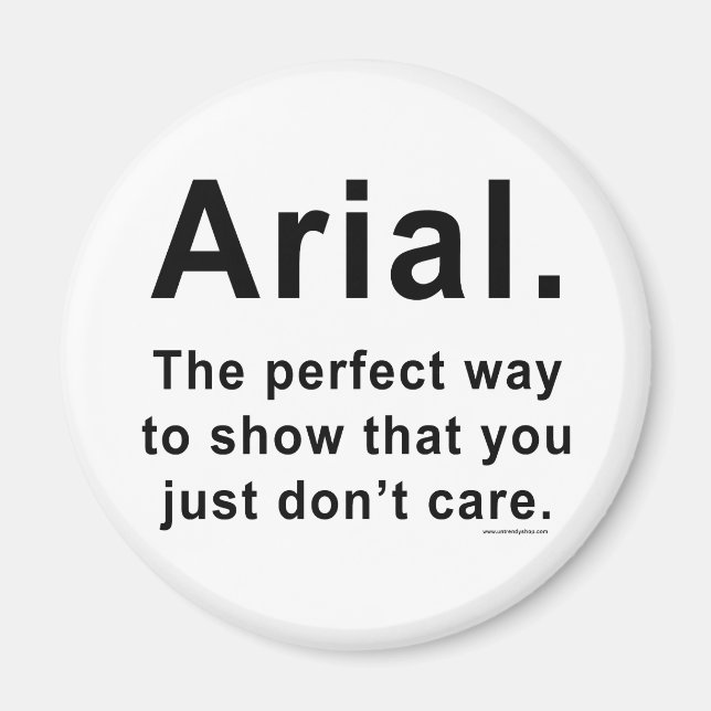 Arial Font Humor Mug Magnet (Front)