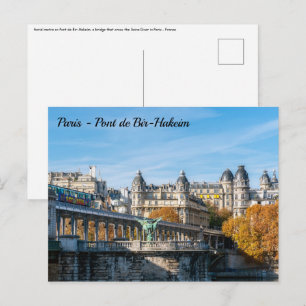 Arial metro on Pont de Bir-Hakeim - Paris, France Postcard