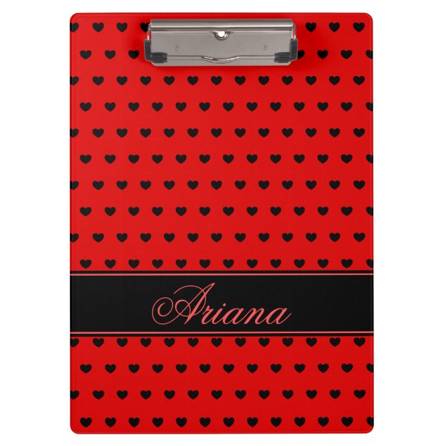 Ariana - Custom Name Template, Red And Black Clipboard (Front)