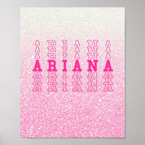 Ariana Pink Custom Repeat Name Poster