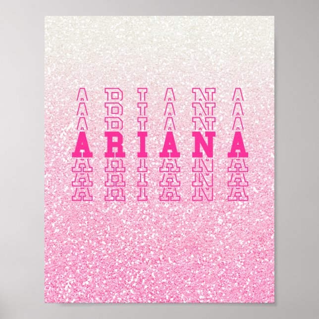 Ariana Pink Custom Repeat Name Poster (Front)