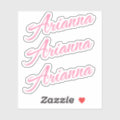 Arianna Decorative Name in Pink x3 Sticker | Zazzle