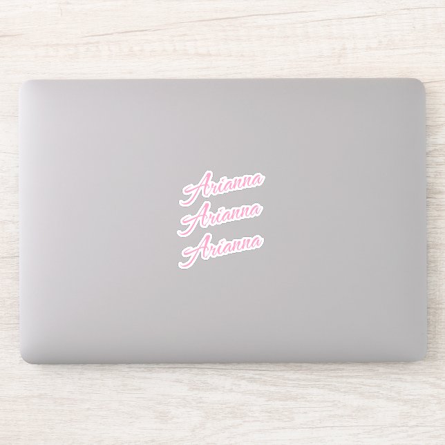Arianna Decorative Name in Pink x3 Sticker | Zazzle