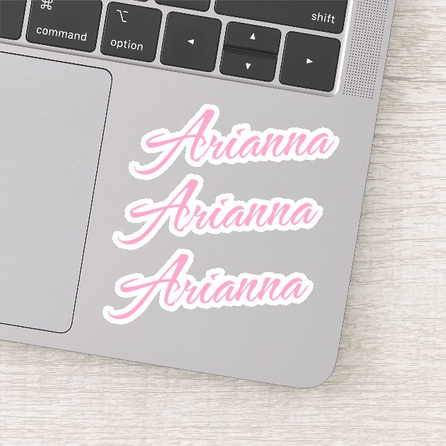 Arianna Decorative Name in Pink x3 Sticker | Zazzle