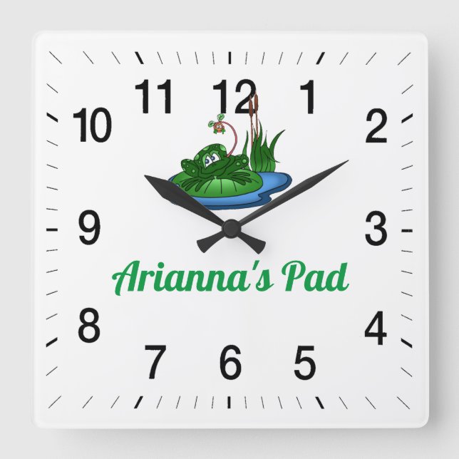 Arianna's Pad Square Wall Clock (Front)