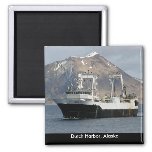 Arica Fishing Trawler in Dutch Harbor Alaska Magnet