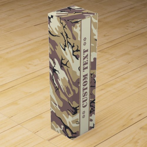 Arid Brown Camo w Custom Text Wine Box