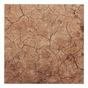 Arid cracked erosion cracks desert faux canvas print