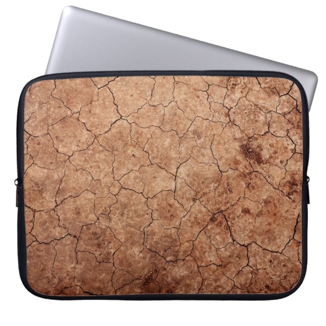 Arid cracked erosion cracks desert laptop sleeve (Front)