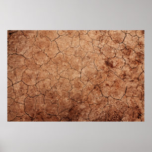 Arid cracked erosion cracks desert poster