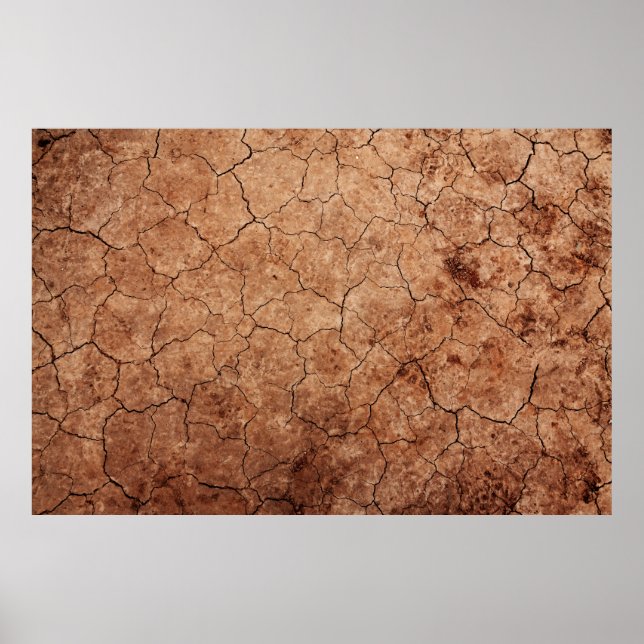 Arid cracked erosion cracks desert poster (Front)