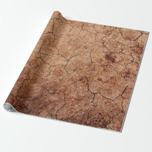 Arid cracked erosion cracks desert wrapping paper