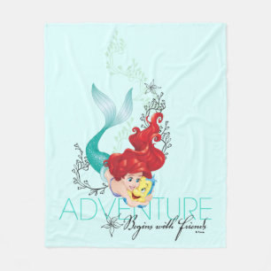 Ariel   Adventure Begins With Friends Fleece Blanket